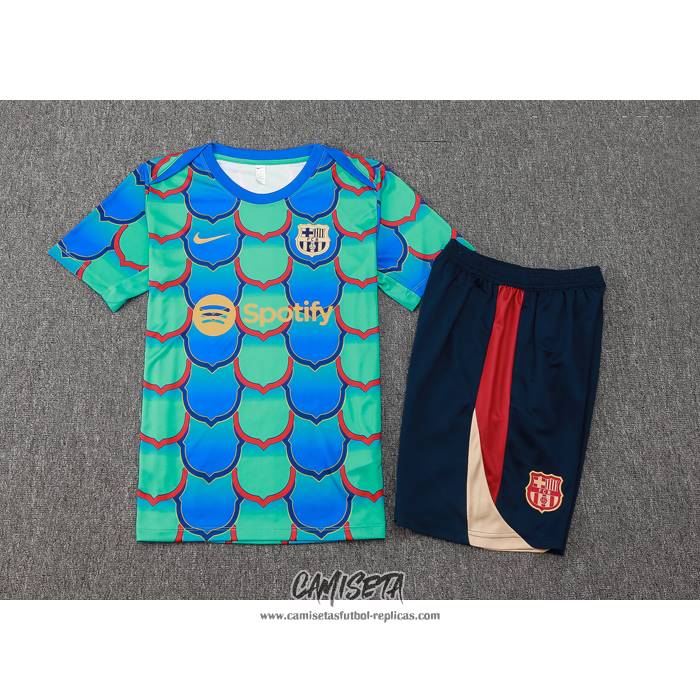 Chandal del Barcelona 2024-2025 Manga Corta Verde - Pantalon Corto